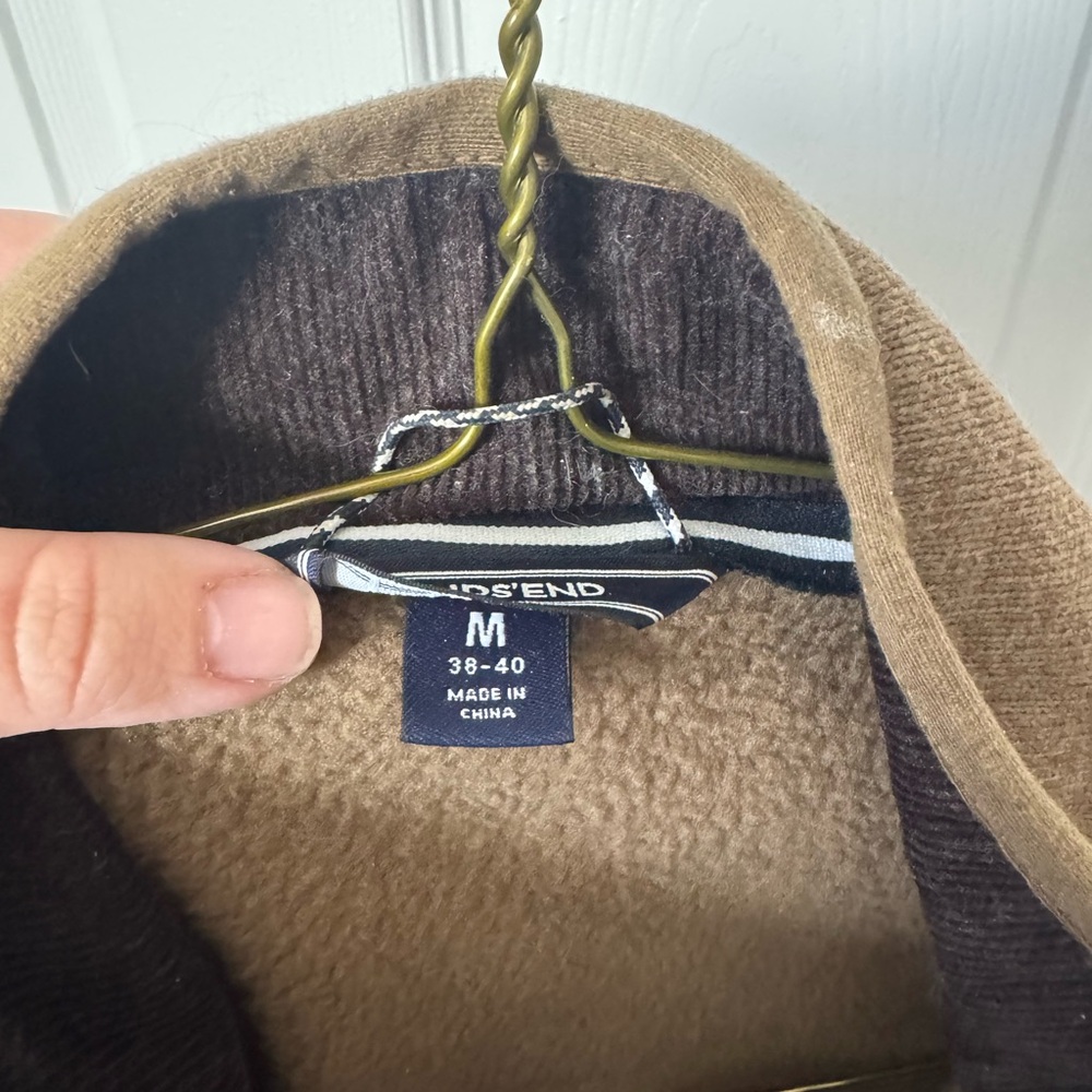 Lands End Men's Brown Quarter-Zip Sweater - Picture 3 of 3